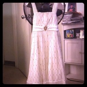 White and gold children’s party dress